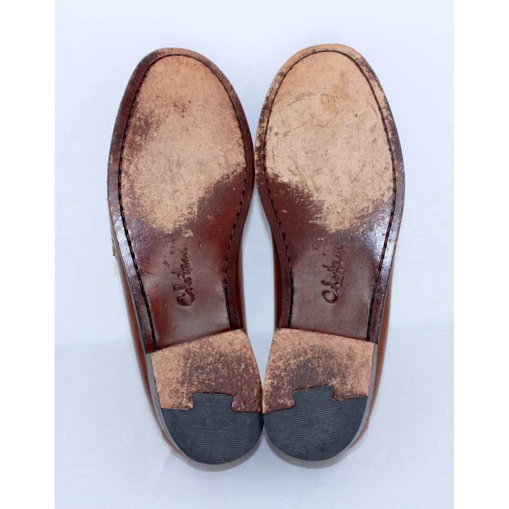 Cole Haan Mens Tassel Loafers Leather Dress Shoes Brown Size 10 D - Picture 8 of 8